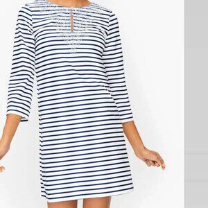 Cabana Life Navy and White Striped Swim Coverup
